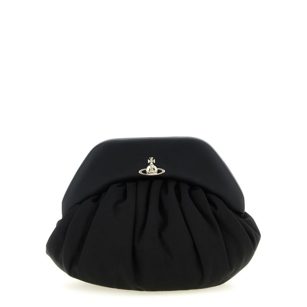 Vivienne Westwood Black Viscose Clutch Women's Bag